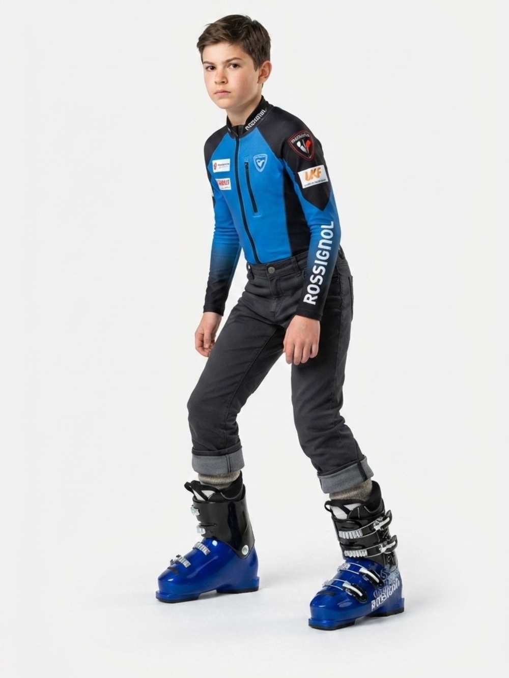 Rossignol Comp J4 Junior Ski Boots Size 23.5 (275mm) Black/Blue